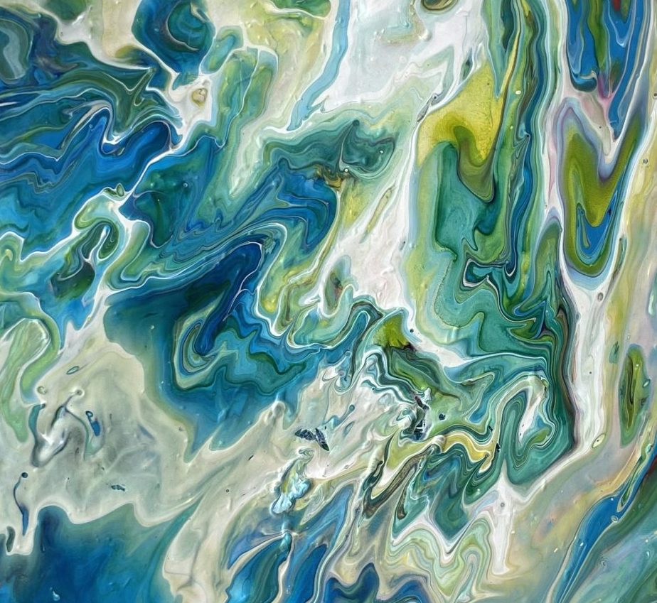 Eri】ポーリングアート(たらし込み画法) Round Canvas Paint Pouring