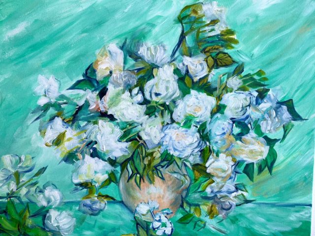 絵画　白薔薇 ゴッホ 白いバラ VAN GOGH – WHITE ROSES – Artbar Okinawa（アート
