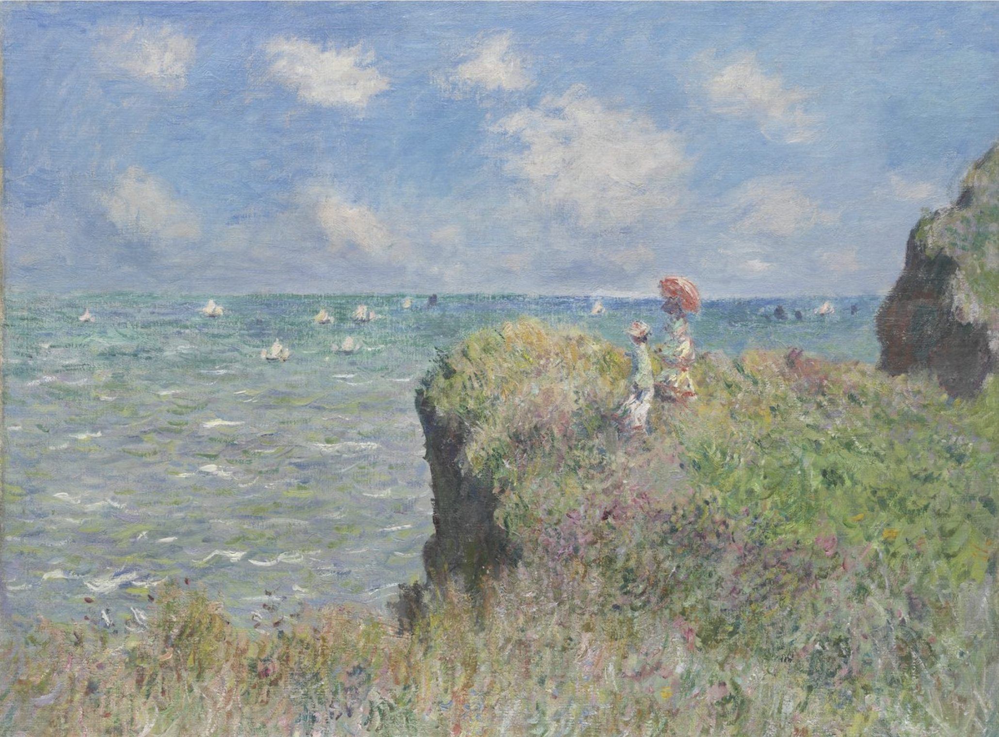 モネ『プールヴィル、崖の上の散歩』／ Monet -La Promenade sur la